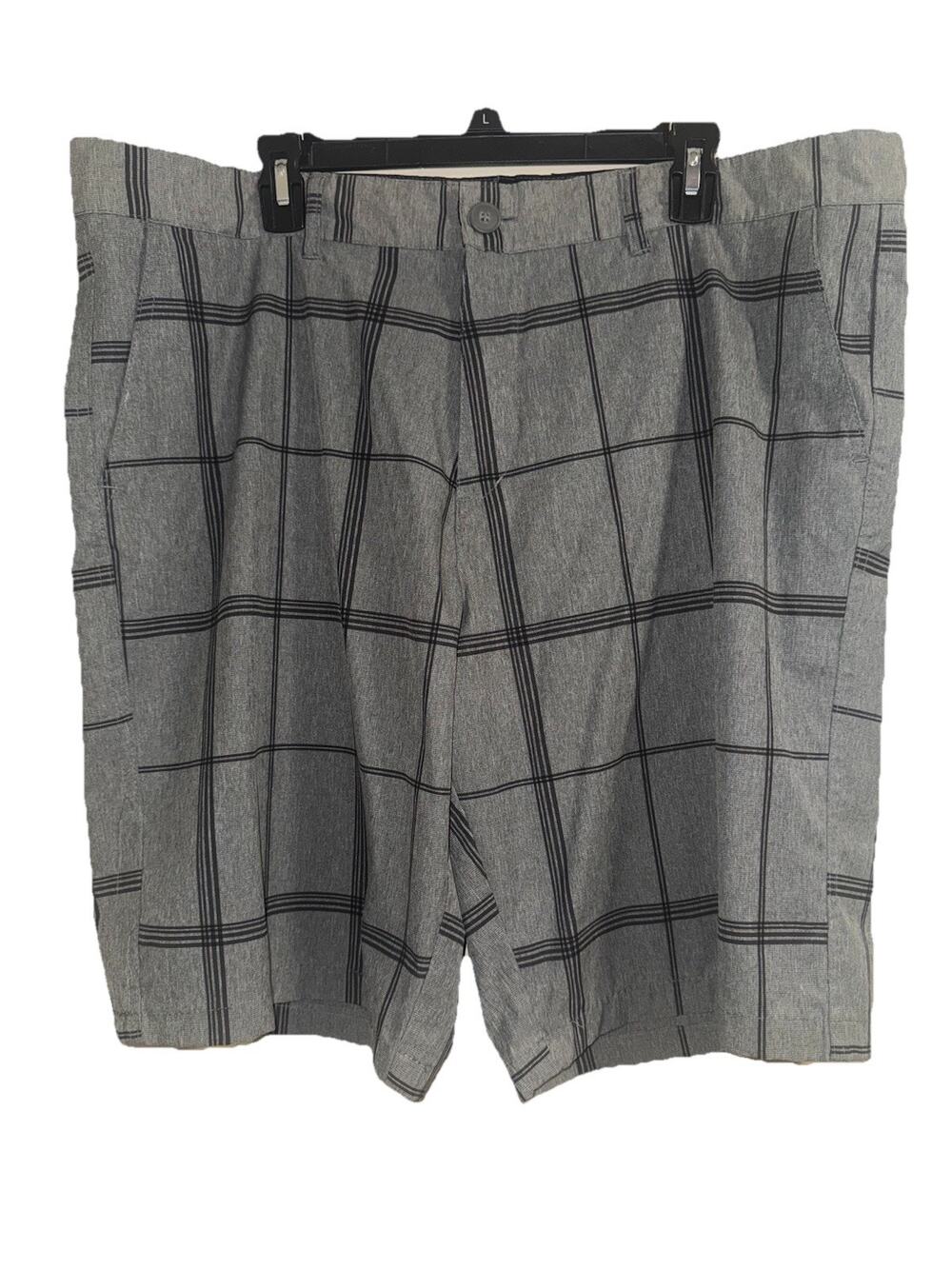 OP Flex 4 Way Stretch Men’s Lightweight Gray Plaid Shorts Sz 40